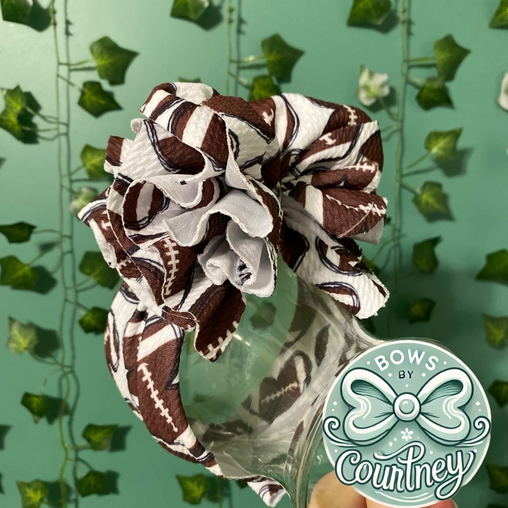 Football Pattern Shredded Headwrap